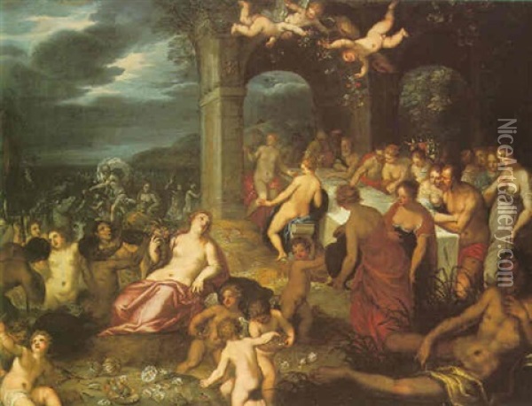 The Wedding Feast Of Peleus And Thetis Oil Painting - Hans Rottenhammer the Elder