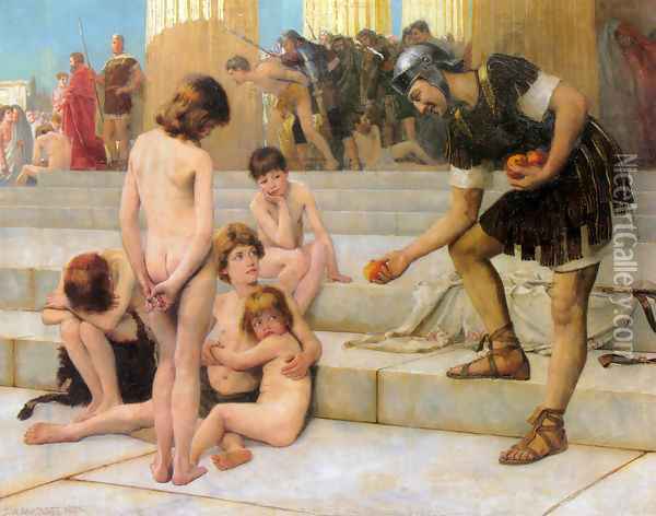 Captives in Rome Oil Painting - Charles William Bartlett