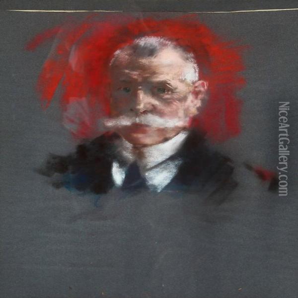 Portrait Of A Gentleman Oil Painting - Edvard Anders Saltoft