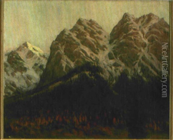 Landschaft Im Hochgebirge Oil Painting - Rudolf Gonner