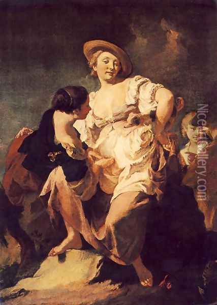 The Soothsayer 1740 Oil Painting - Giovanni Battista Piazzetta