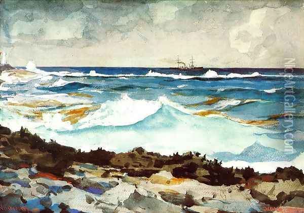 Shore and Surf, Nassau Oil Painting - Winslow Homer