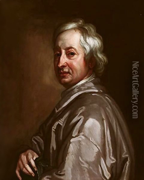 Portrait Of John Dryden 1631-1700 Oil Painting - Sir Godfrey Kneller