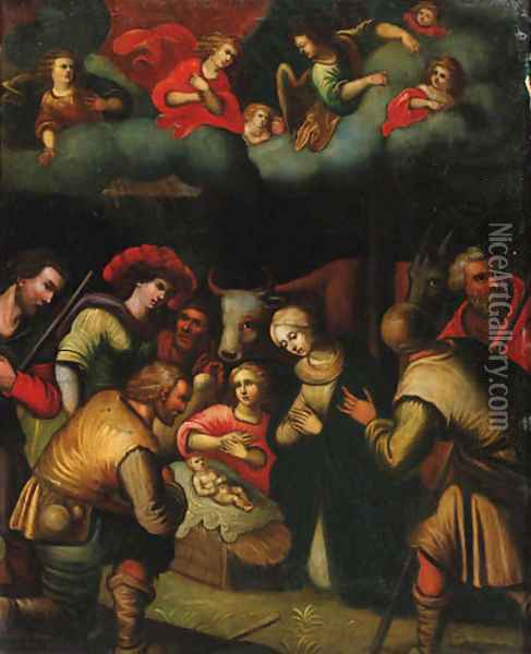 The Adoration of the Shepherds Oil Painting - Louis de Caullery