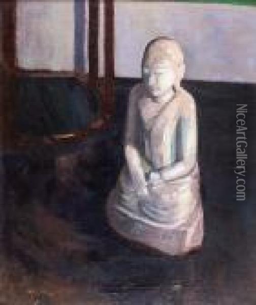 Buddha And Chinese Table Oil Painting - Francis Campbell Boileau Cadell