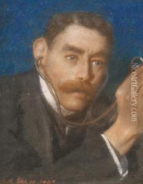 Portrait Of John Ernest Paul M.d (1867-1914) Oil Painting - John Byam Liston Shaw