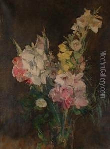 Gladioli. Oil Painting - Mary Mcevoy