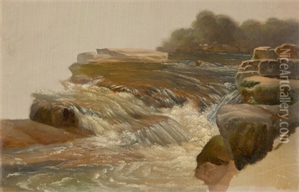 Rapids In Murg Near Forbach Oil Painting - Carl Ludwig Frommel