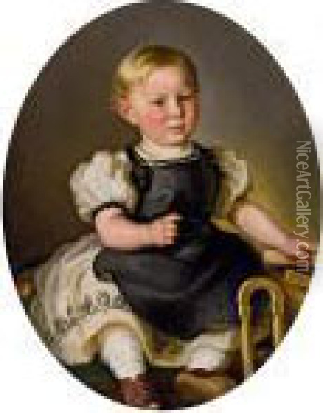 Kinderportrait Oil Painting - Friedrich August von Kaulbach