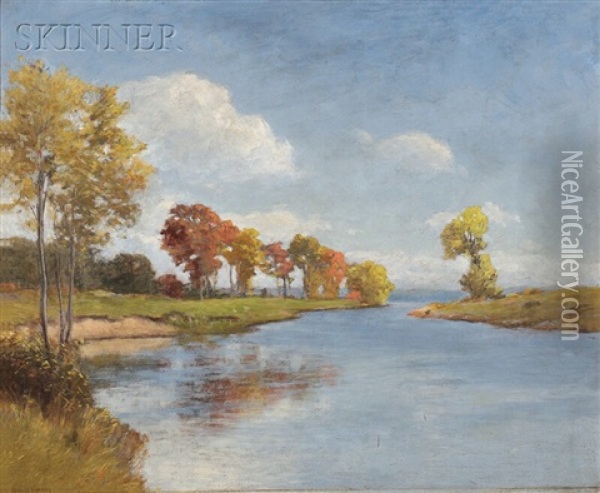 Autumn Afternoon, Ipswich River Oil Painting - George Wainwright Harvey