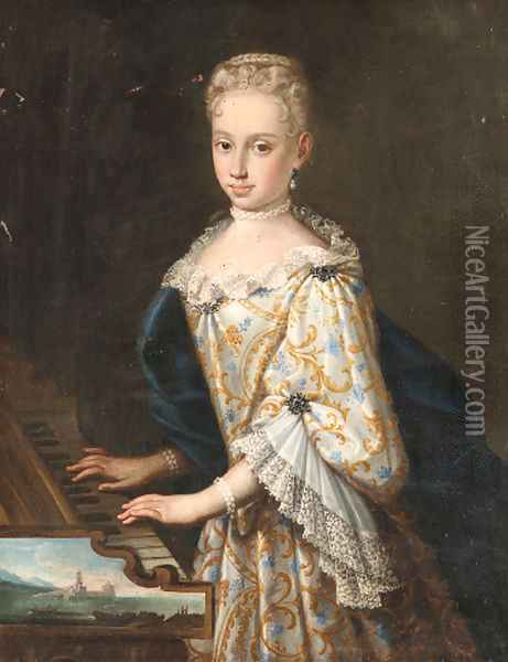 Portrait of a lady Oil Painting - Giovanni Maria delle, called Mulinaretto Piane