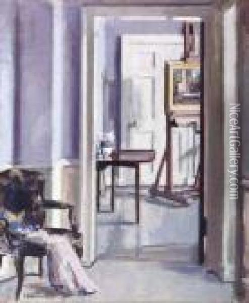 Interior - 30 Regent Terrace Oil Painting - Francis Campbell Boileau Cadell