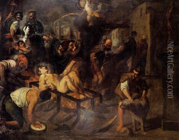 Le Martyre De Saint Laurent Oil Painting - Pedro Orrente