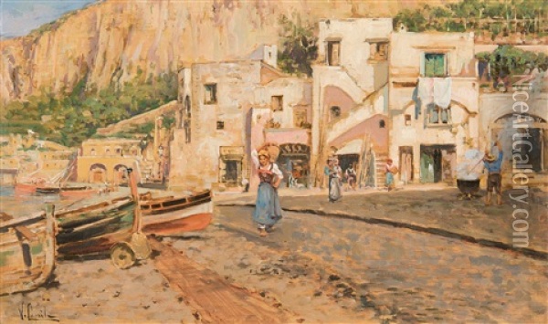 Marina Di Capri Oil Painting - Vincenzo Caprile