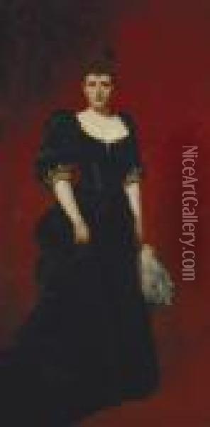 Portrait De Dame Oil Painting - Carolus (Charles Auguste Emile) Duran