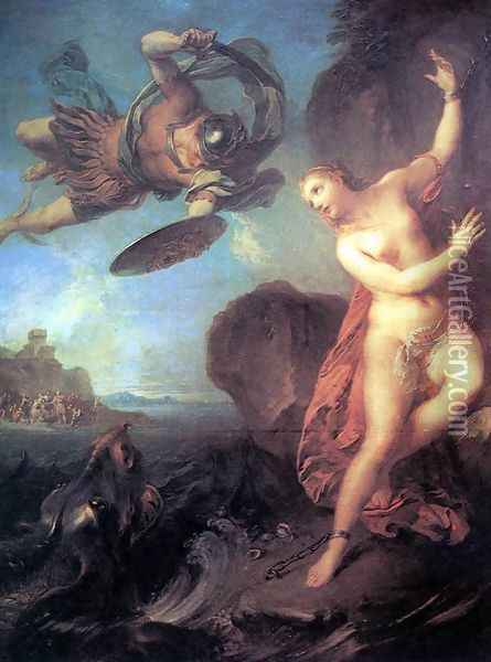 Perseus and Andromeda Oil Painting - Jean-Louis Lemoyne