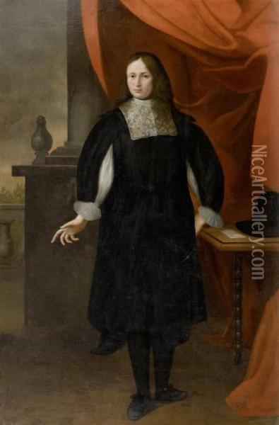 Large Portrait Of A Prince Oil Painting - Agostino Santagostino