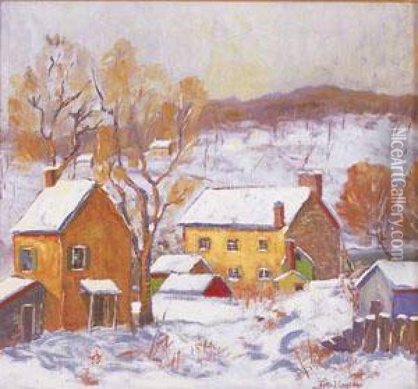 Winter Landscape, Bucks County Oil Painting - Fern Isabel Coppedge