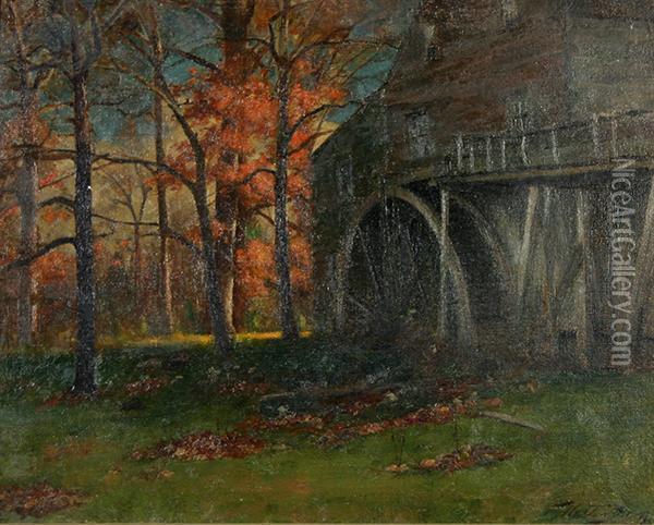 The Old Mill, Pennsylvania Oil Painting - Walter Clark