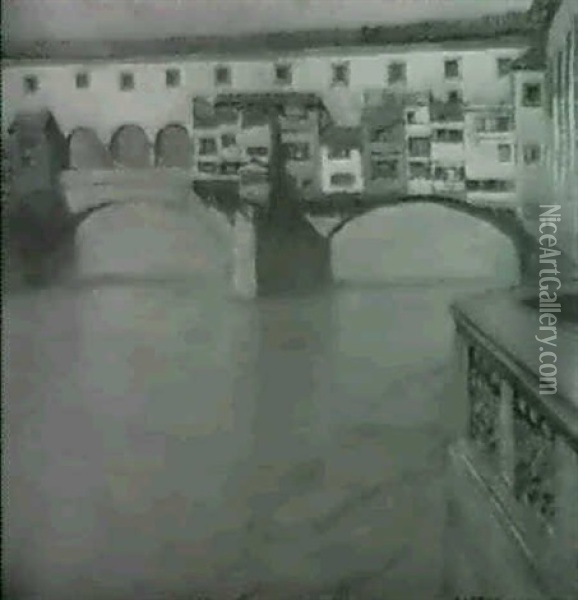 Ponte Vecchio, Florenz Oil Painting - Alfred Keller