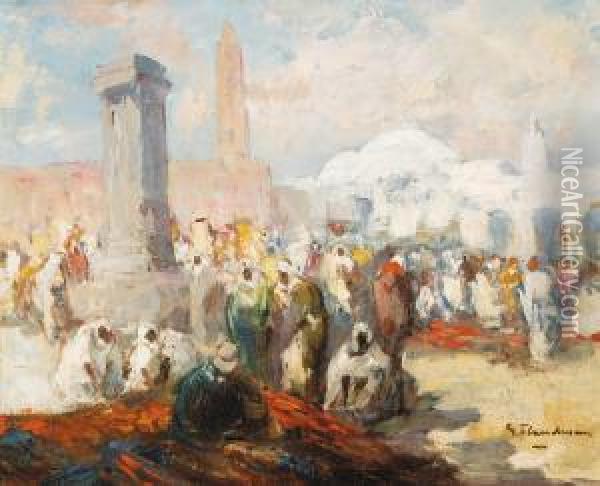 Marche Nord-africain Oil Painting - Gustave Flasschoen
