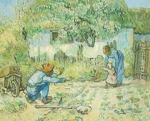 First Steps (after Millet) Oil Painting - Vincent Van Gogh