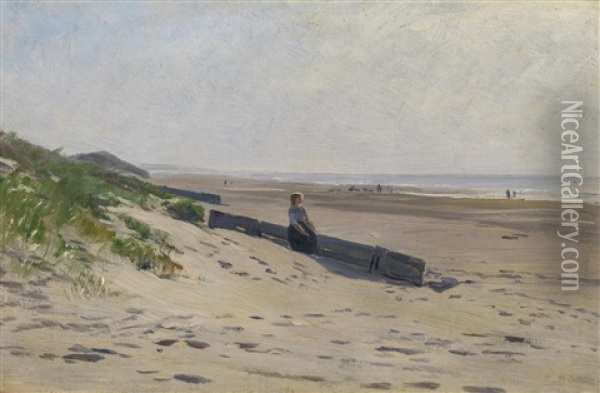 Am Strand Oil Painting - Eugen Gustav Duecker