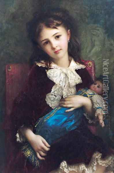 Portrait of Catherine du Bouchage 1879 Oil Painting - Antoine Auguste Ernest Hebert