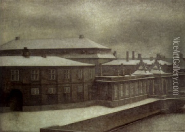 From The Old Christianborg, Winter Oil Painting - Vilhelm Hammershoi