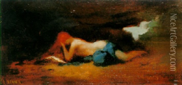 Nu Allonge Oil Painting - Jean Jacques Henner