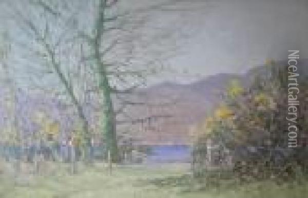Spring-time By The Loch Oil Painting - George Houston