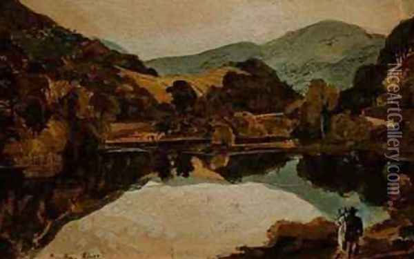 Brathay River near Hawkshead Cumbria Oil Painting - John Harden