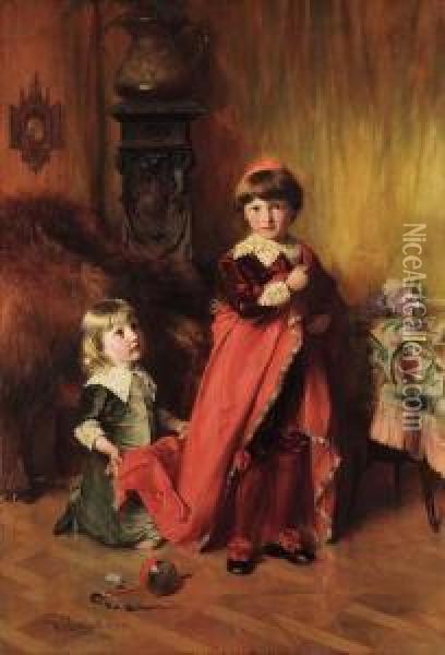 Il Piccolo Cardinale Col Suo Candatario Oil Painting - William Ewart Lockhart