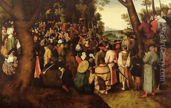 A Landscape With Saint John The Baptist Preaching Oil Painting - Pieter the Elder Bruegel