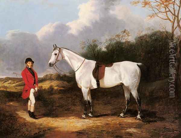 Mr. Stillwell with is Favorite Hunter Oil Painting - Abraham Cooper