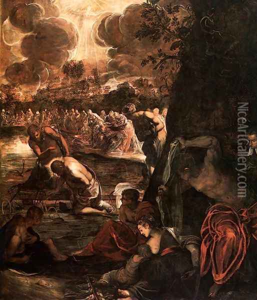 The Baptism of Christ 4 Oil Painting - Jacopo Tintoretto (Robusti)
