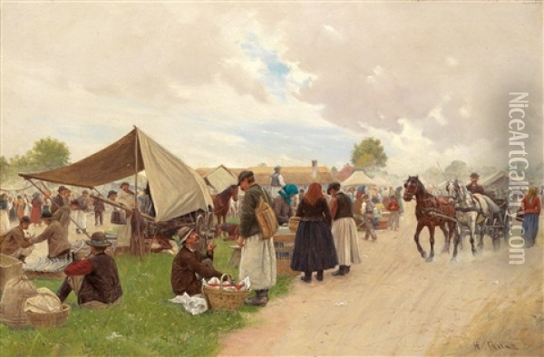 Markttag Oil Painting - Hermann Reisz
