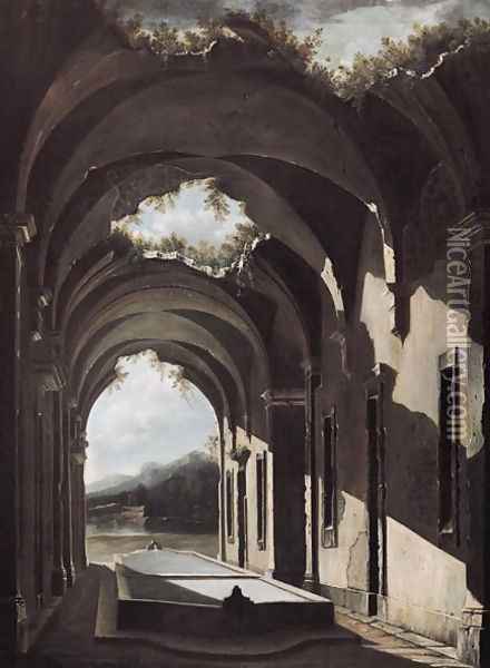 Ruins in a Landscape, c.1646-47 Oil Painting - Viviano Codazzi