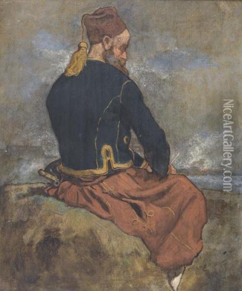 Bildnis Eines Italienischen Soldaten Bei Solferino Oil Painting - Auguste Bachelin