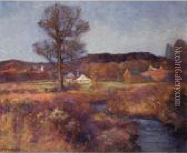 A New England Valley Oil Painting - Robert William Vonnoh