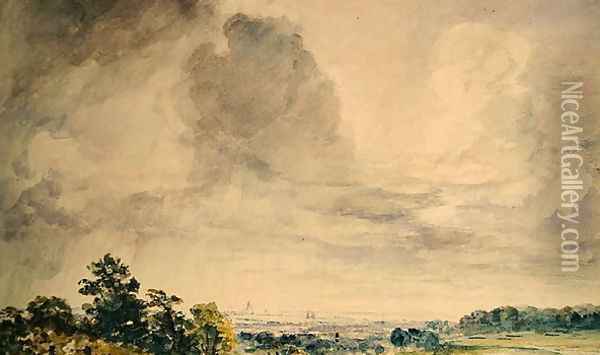 London from Hampstead Heath Oil Painting - John Constable