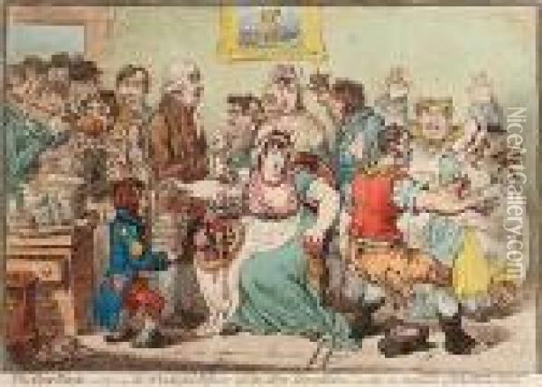 The Cow-pock -or- The Wonderful Effects Of The New Inoculation! Oil Painting - James Gillray