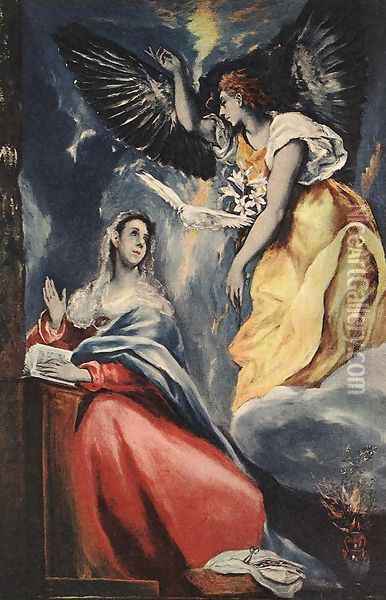 The Annunciation 1600s Oil Painting - El Greco (Domenikos Theotokopoulos)