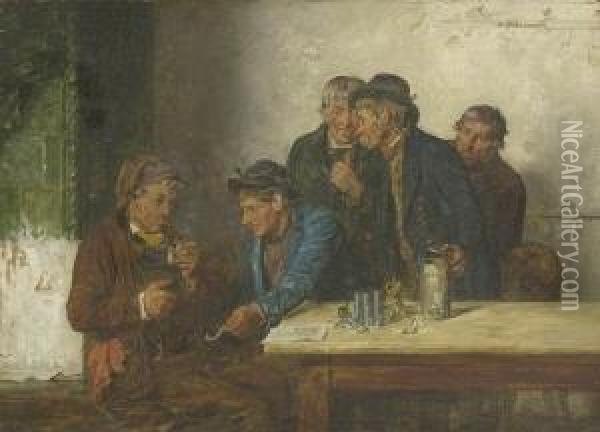 Bauerlicher Disput. Oil Painting - G. Hugo Kotschenreiter