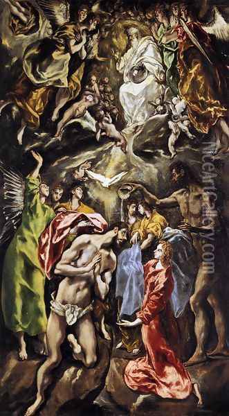 The Baptism of Christ 1608-28 Oil Painting - El Greco (Domenikos Theotokopoulos)