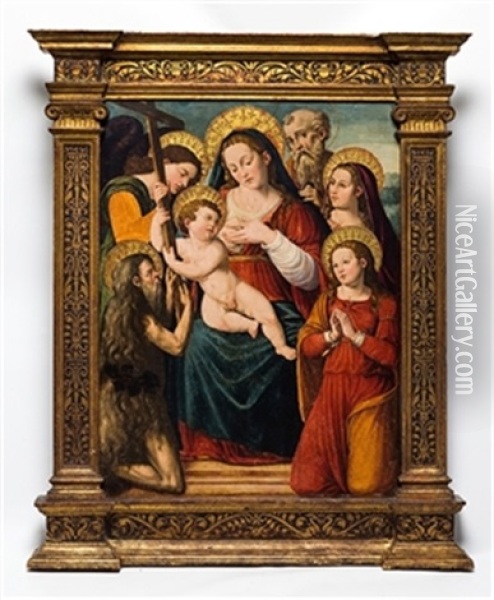 Virgen Con Nino Oil Painting - Vicente Masip