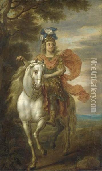 An Equestrian Portrait Oil Painting - Adam Frans van der Meulen