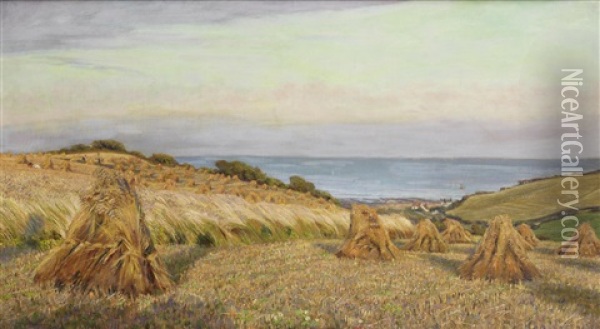 The Evening Harvest Oil Painting - Arthur Foord Hughes