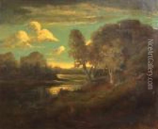 Dark Landscape Oil Painting - William Keith