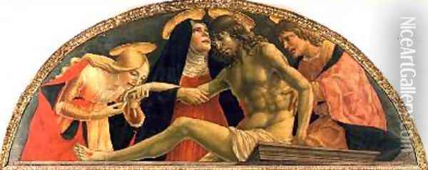 Pieta The Dead Christ 1491 Oil Painting - (Salimbeni) Lorenzo da Sanseverino